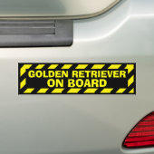 Golden Retriever aan boord van gele sticker (Op auto)
