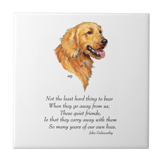 Golden Retriever Aandenken Tegeltje (Voorkant)