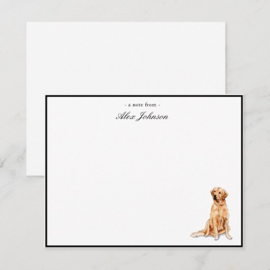 Golden Retriever Aangepast vlak Dank je wel Bedankkaart (Voorkant / Achterkant)