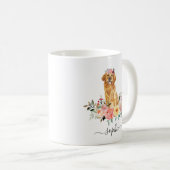 Golden Retriever - Aangepaste Floral Coffee-Mok Koffiemok (Voorkant rechts)