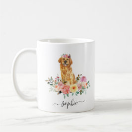 Golden Retriever - Aangepaste Floral Coffee-Mok Koffiemok