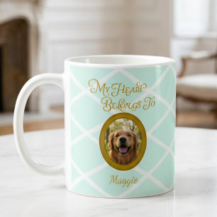 Golden Retriever Aangepaste Foto, Mijn Hart Hoort Koffiemok