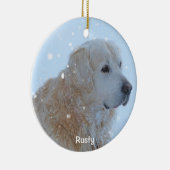 Golden Retriever - Aangepaste foto voor kerstversi Keramisch Ornament (Rechts)