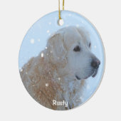 Golden Retriever - Aangepaste foto voor kerstversi Keramisch Ornament (Links)