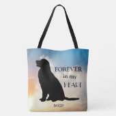 Golden Retriever aangepaste naam Memorial Silhouet Tote Bag (Achterkant)