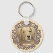 Golden Retriever aangepaste sleutelhanger (Voorkant)