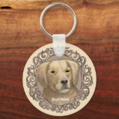 Golden Retriever aangepaste sleutelhanger (Voorkant)