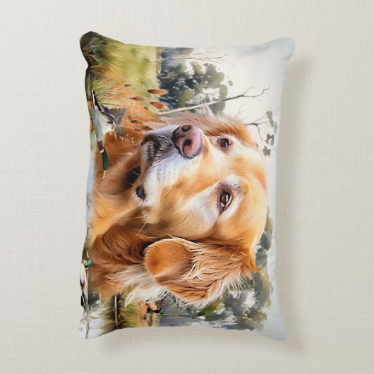 Golden Retriever Accent Kussen (Achterkant (Verticaal))