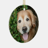 Golden Retriever achter een glimlach Keramisch Ornament (Rechts)