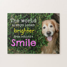 Golden Retriever achter een glimlach Legpuzzel