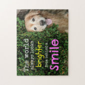 Golden Retriever achter een glimlach Legpuzzel (Verticaal)