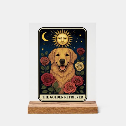 Golden Retriever Acryl Bord (Voorkant)