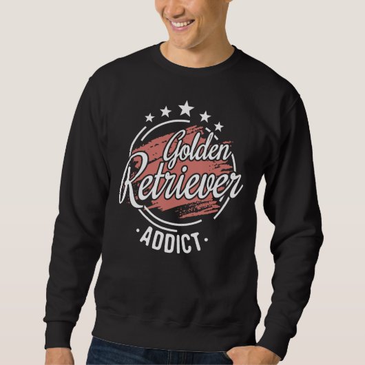 Golden Retriever Addict Cool Funny Nerdy Comic Gra Trui (Voorkant)