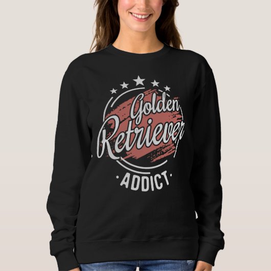 Golden Retriever Addict Cool Funny Nerdy Comic Gra Trui (Voorkant)