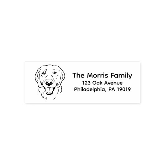 Golden Retriever Adres Stempel (Design)