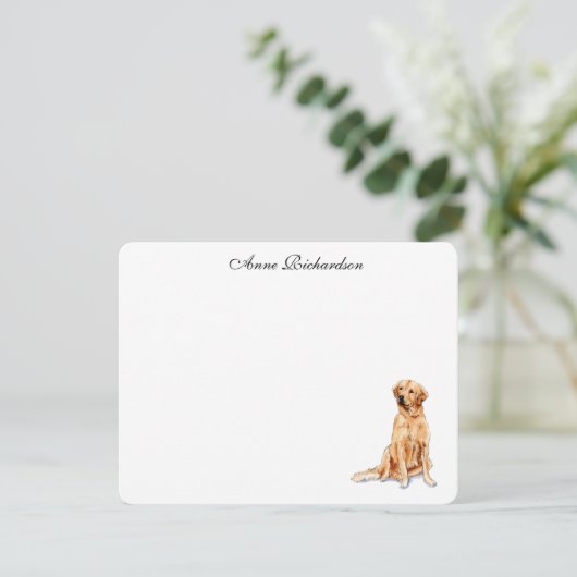 Golden Retriever afbeelding vlak Bedankkaart (Staand voorkant)