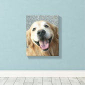 Golden Retriever — Afdrukken met omhuld Canvas (Insitu (Houten vloer))