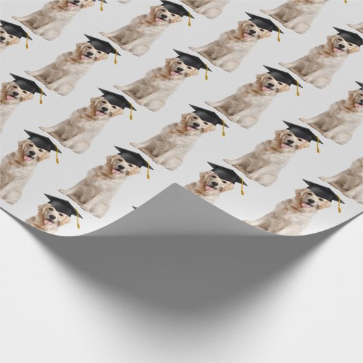 Golden Retriever Afstuderen Cadeaupapier (Hoek)