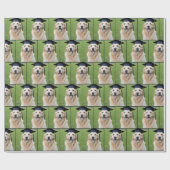 Golden Retriever Afstuderen Cadeaupapier (Vlak)