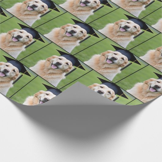 Golden Retriever Afstuderen Cadeaupapier (Hoek)