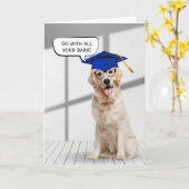 Golden Retriever Afstuderen met blauw Pet Kaart (Gele Bloem)