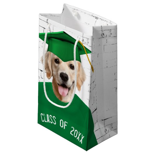 Golden Retriever Afstuderen met Green Pet Klein Cadeauzakje (Voorkant Gekanteld)