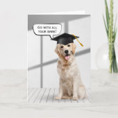 Golden Retriever Afstuderen met zwart Pet Kaart (Voorkant)