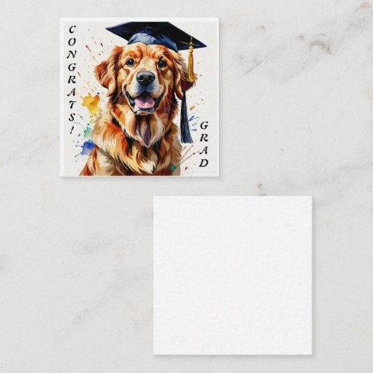 Golden Retriever Afstuderen Notecard Notitiekaartje (Voorkant / Achterkant)