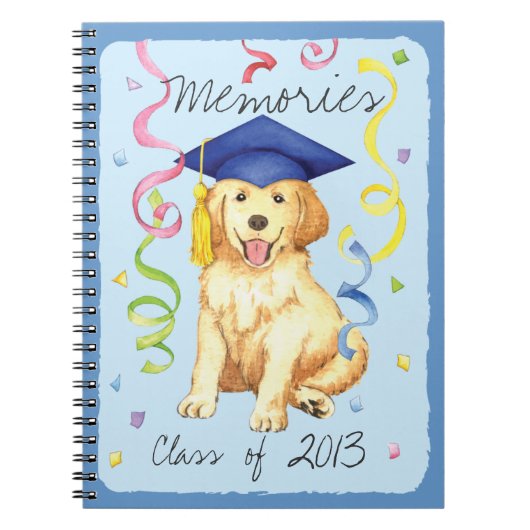 Golden Retriever Afstuderen Notitieboek (Voorkant)