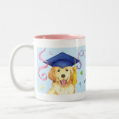 Golden Retriever Afstuderen Tweekleurige Koffiemok (Links)