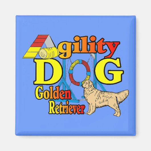 Golden Retriever Agility Cadeaus Magneet (Voorkant)