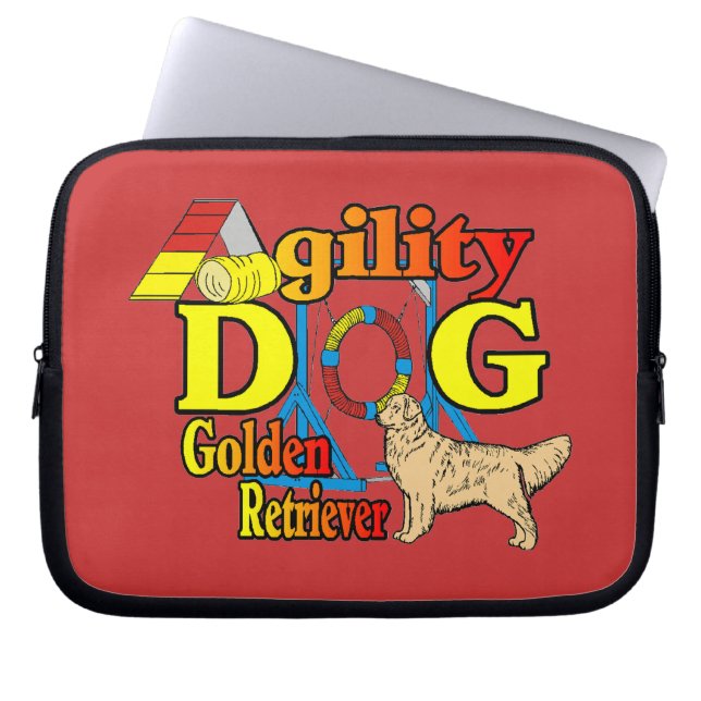 Golden Retriever Agility Laptop Sleeve (Voorkant)