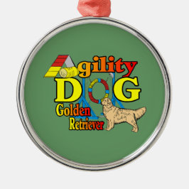 Golden Retriever Agility Metalen Ornament