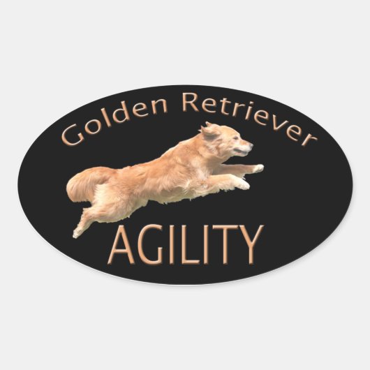 Golden Retriever Agility-sticker Ovale Sticker (Voorkant)