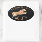 Golden Retriever Agility-sticker Ovale Sticker (Tas)