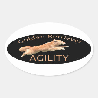 Golden Retriever Agility-sticker Ovale Sticker