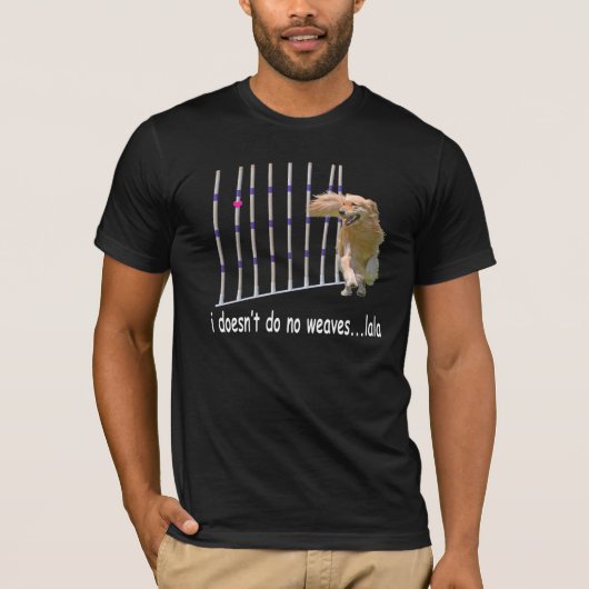 Golden Retriever Agility "Weaves" Donkere T-shirt (Voorkant)