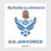 Golden Retriever Air Force Airman Daddy Sticker (Vel)