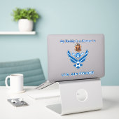 Golden Retriever Air Force Airman Daddy Sticker (Laptop op bureau)