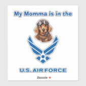 Golden Retriever Air Force Momma Sticker (Vel)