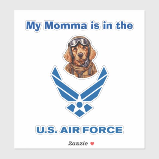 Golden Retriever Air Force Momma Sticker (Vel)
