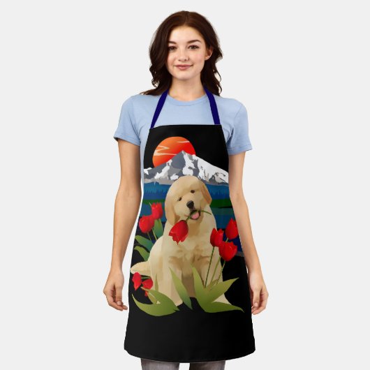 GOLDEN RETRIEVER All-Over Print Schort (Gedragen)