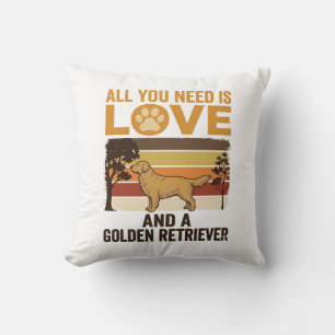 Golden Retriever Alles wat je nodig hebt is Liefde Kussen
