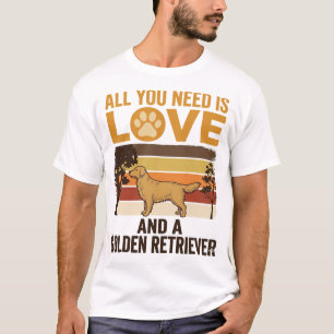 Golden Retriever Alles wat je nodig hebt is Liefde T-shirt
