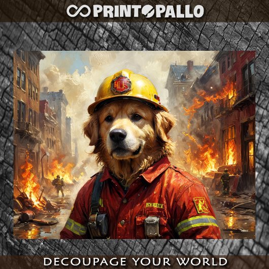 Golden Retriever als brandweerman -  Tissuepapier