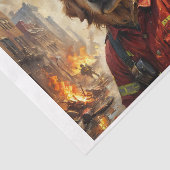 Golden Retriever als Vuurvechter - Tissuepapier (Detail)