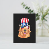Golden Retriever America, 4e juli Verenigde Staten Briefkaart (Staand voorkant)