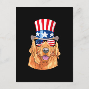 Golden Retriever America, 4e juli Verenigde Staten Briefkaart