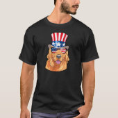 Golden Retriever America, 4e juli Verenigde Staten T-shirt (Voorkant)