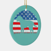 Golden Retriever American Flag Cream Retriever Keramisch Ornament (Rechts)